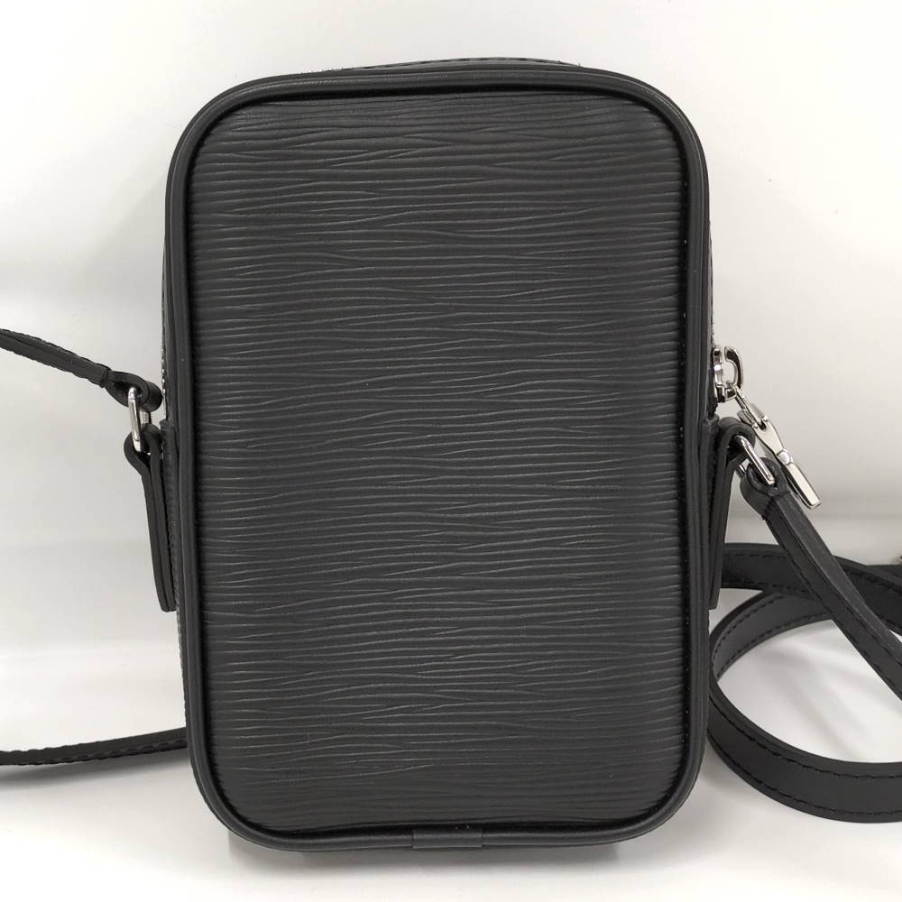 Louis Vuitton Leather Epi LV Circle Shoulder Bag Danube Black Noir Black